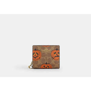 Snap Wallet In Signature Canvas With Halloween Print
